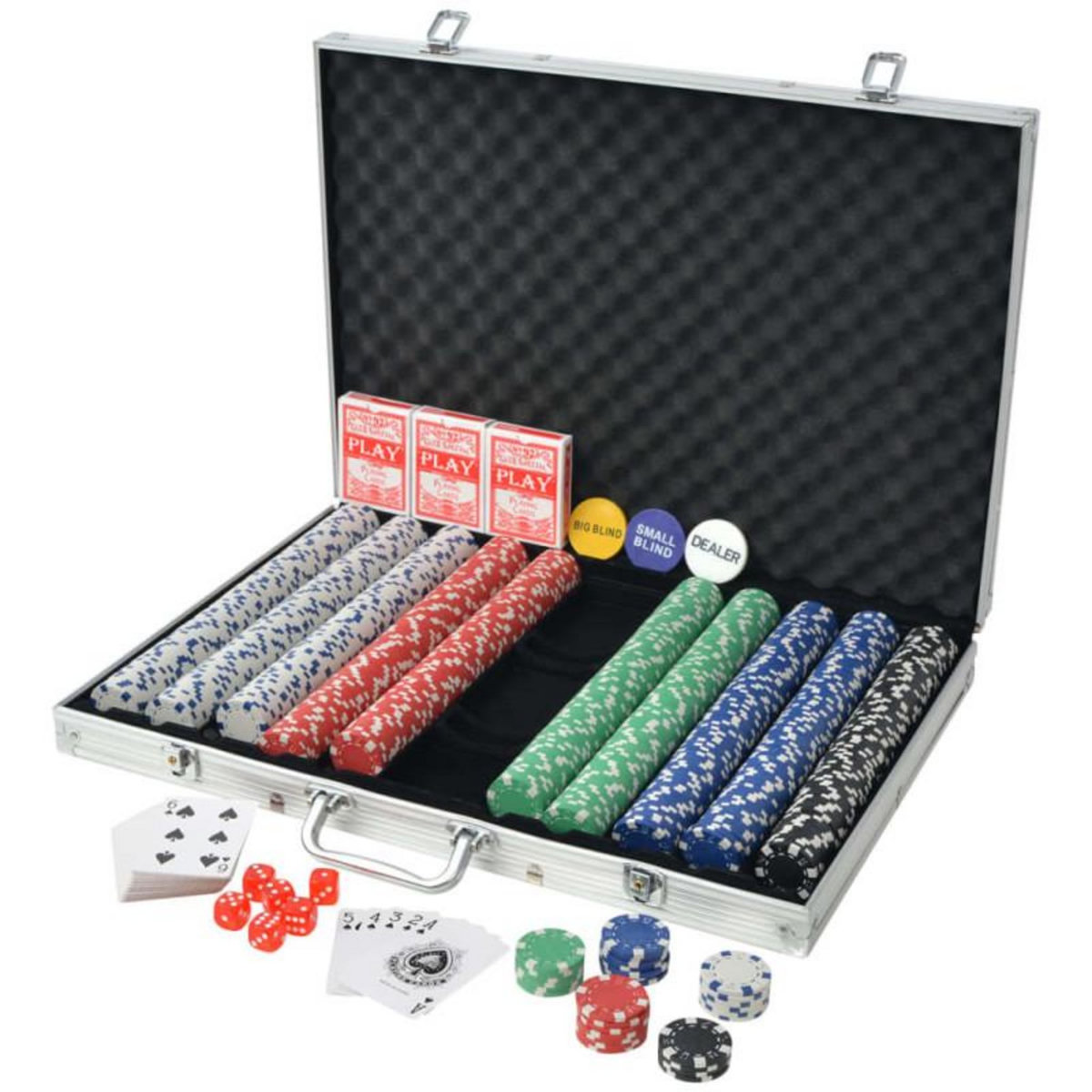 VIDAXL Jeu de poker avec 1000 jetons Aluminium