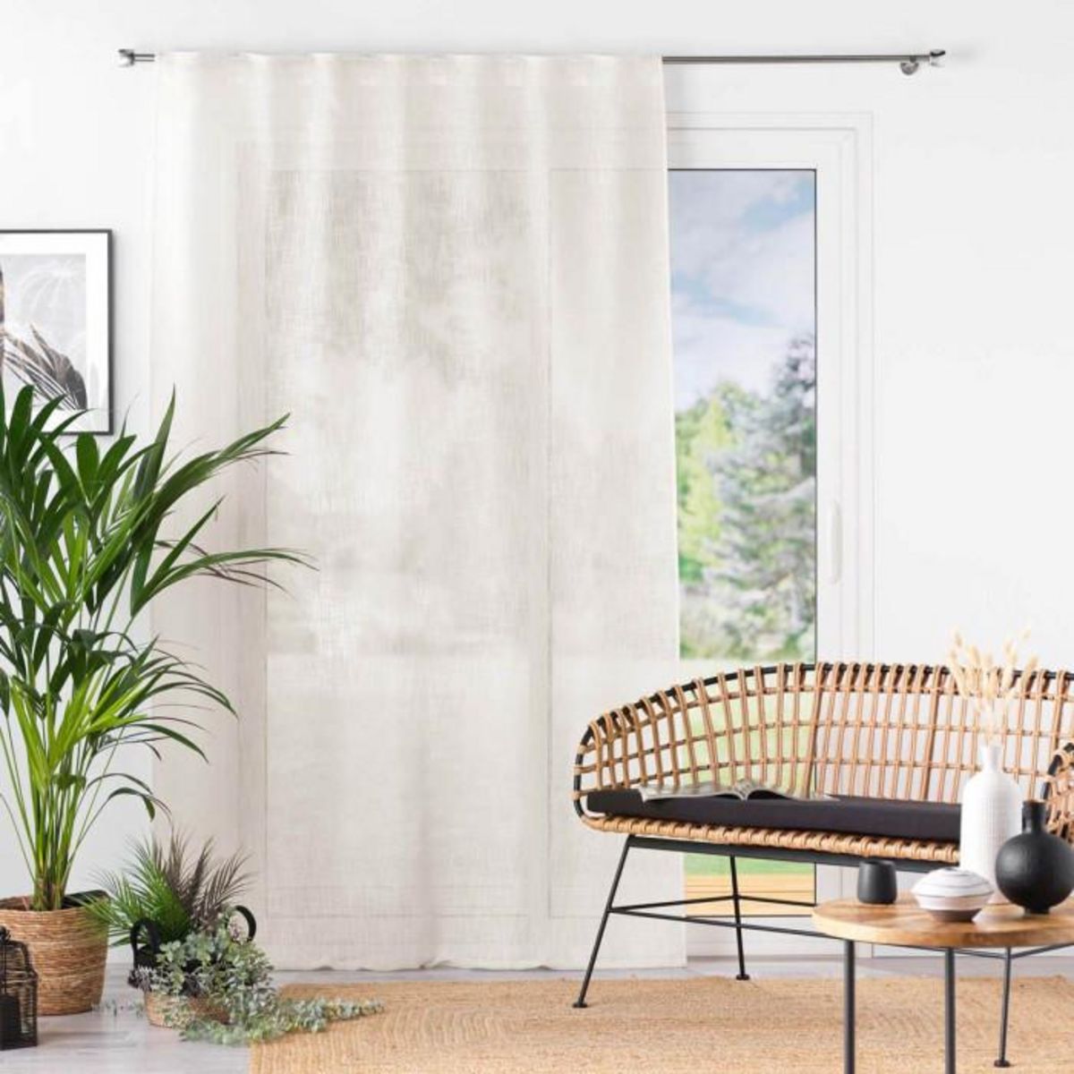 Paris Prix Rideau Voilage à Passants  Haltona  140x240cm Naturel