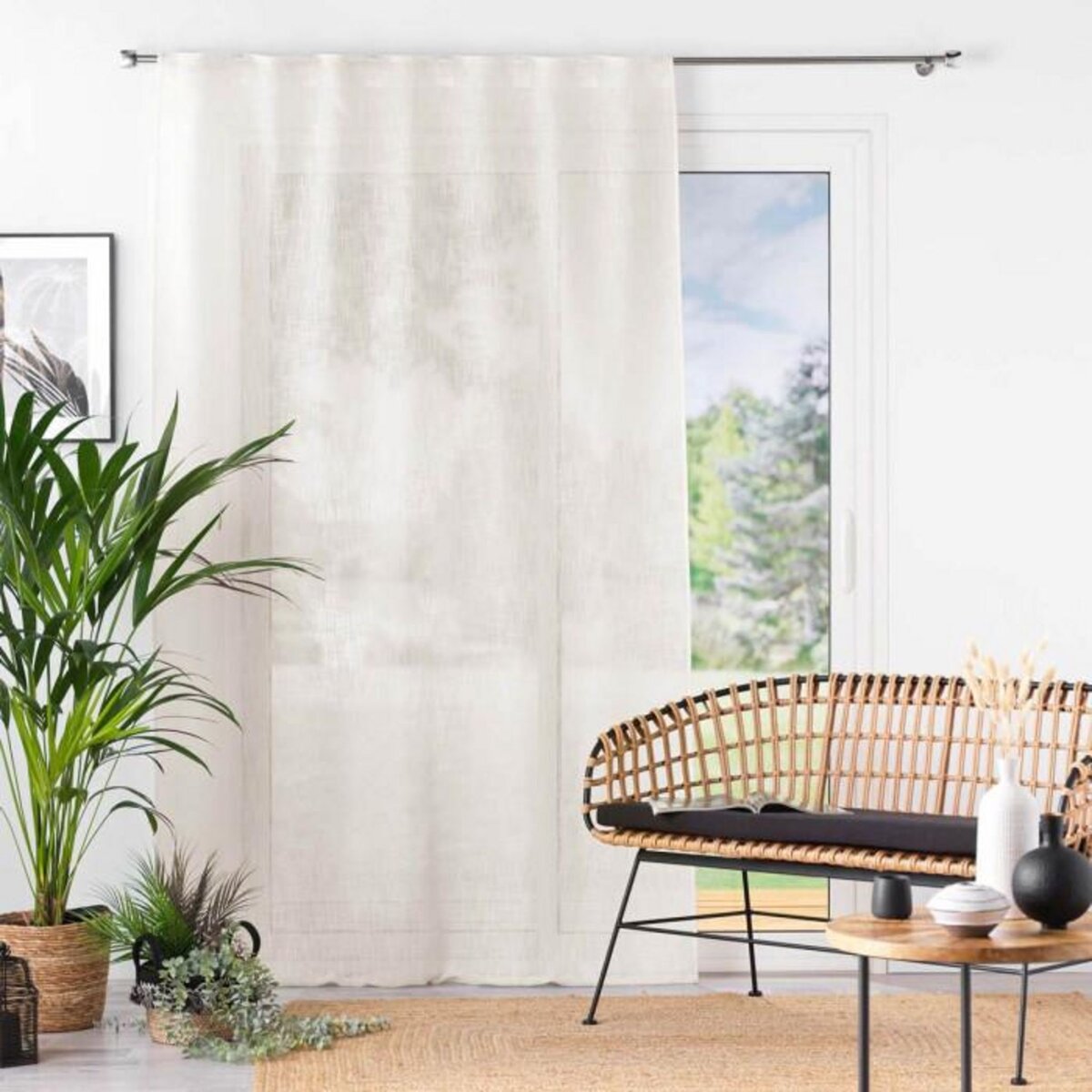 Paris Prix Rideau Voilage à Passants  Haltona  140x240cm Naturel