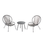 Voir la diapositive 1 : CONCEPT USINE Ensemble de 2 fauteuils + 1 table basse gris foncé RETE
