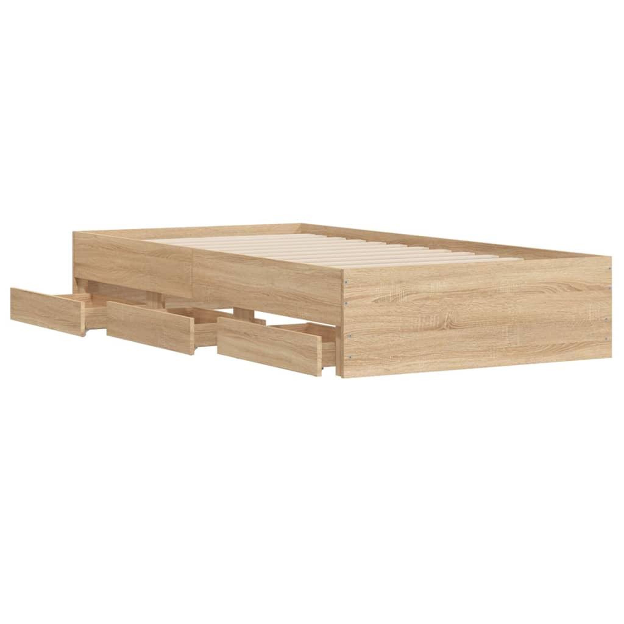 Voir la diapositive 5 : VIDAXL Cadre de lit avec tiroirs sans matelas chene sonoma 75x190 cm