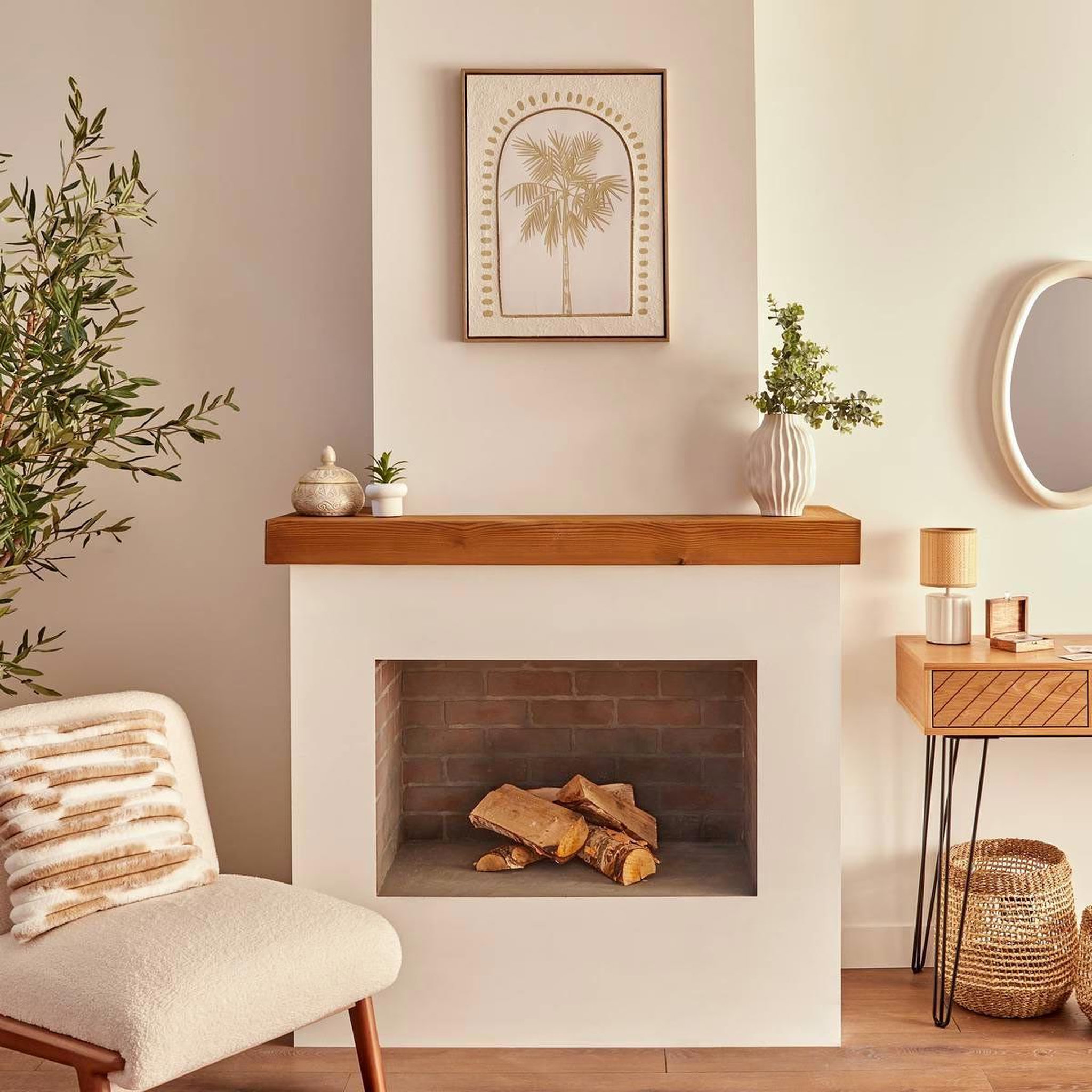 Voir la diapositive 5 : ATMOSPHERA Toile déco 3d palmier  meryl  45x60cm blanc