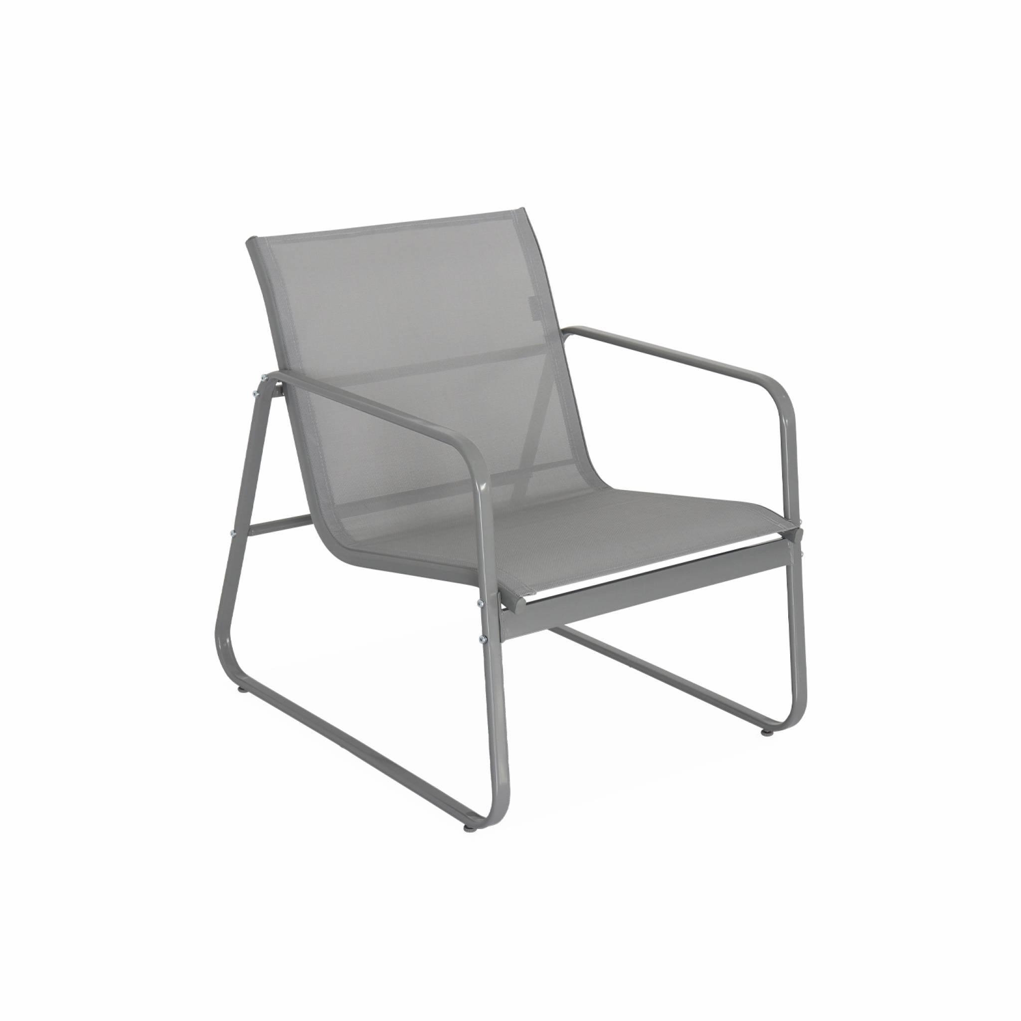 Voir la diapositive 5 : SWEEEK Salon de jardin en métal  et textilène pour 4 personnes, design