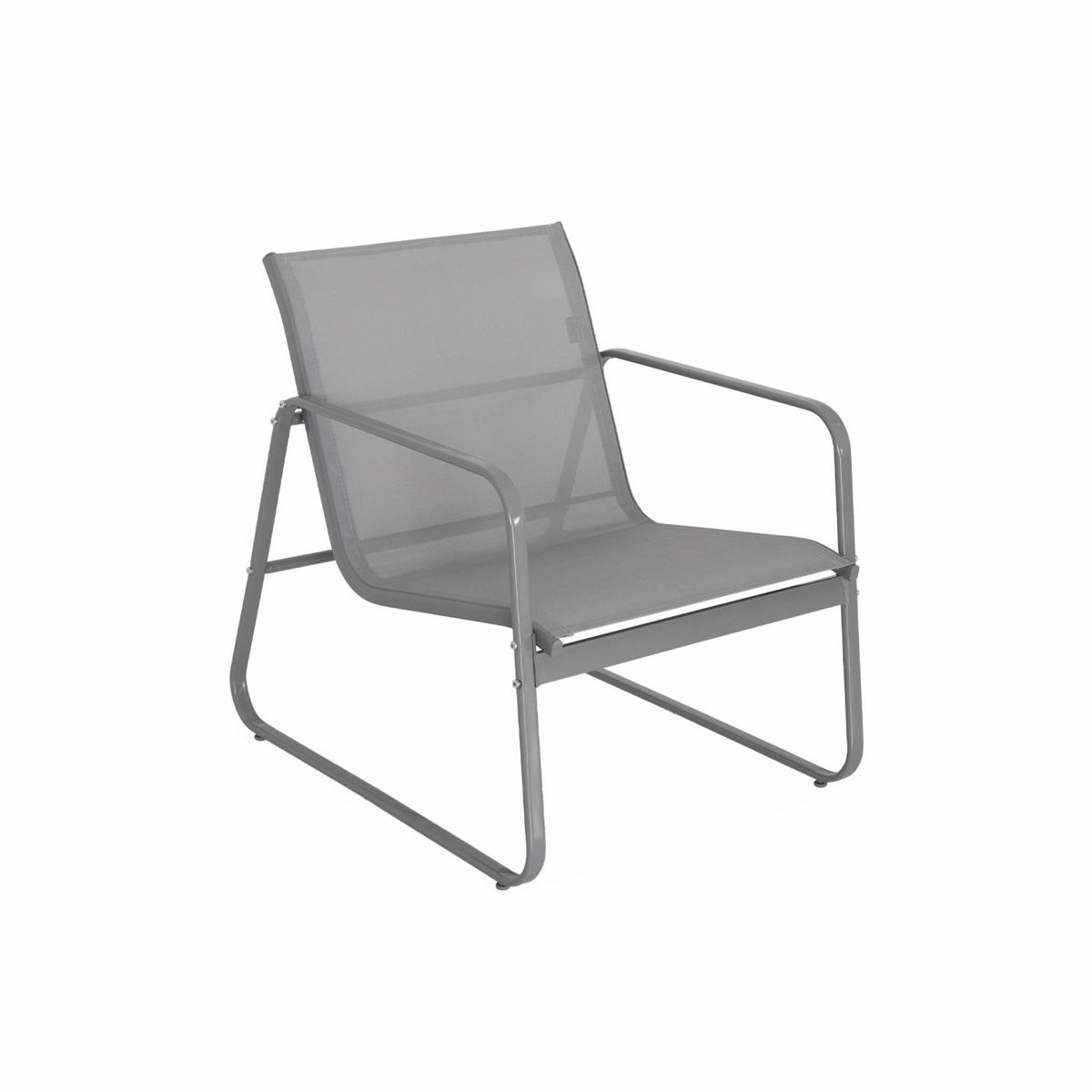 SWEEEK Salon de jardin en métal  et textilène pour 4 personnes, design