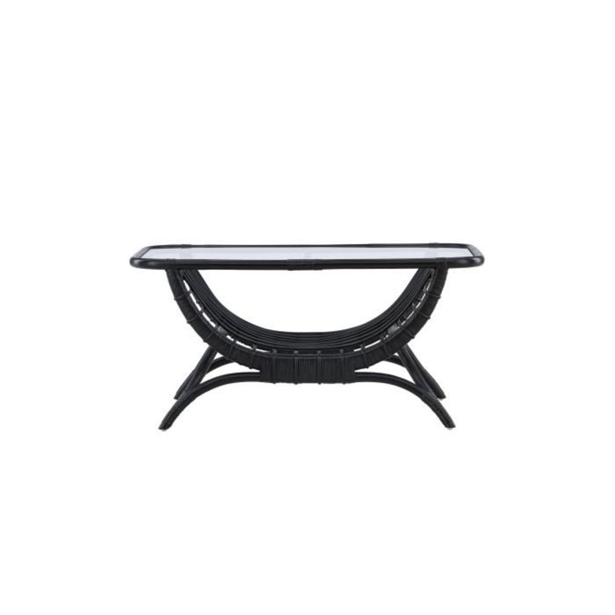 Paris Prix Table Basse de Jardin en Rotin  Moana  95cm Noir