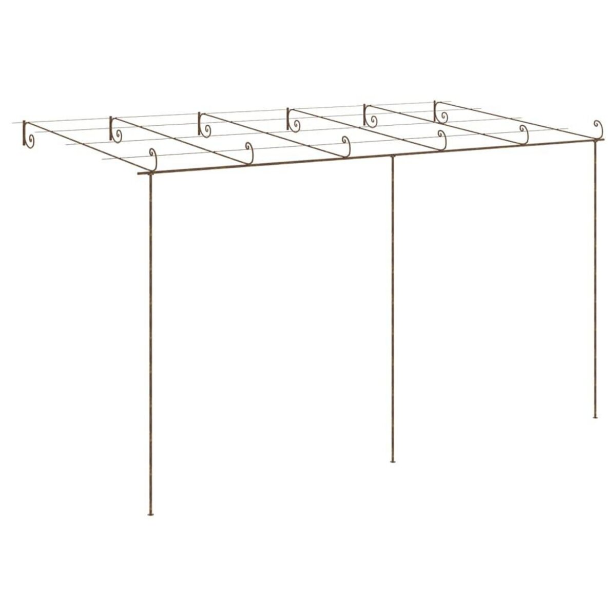 VIDAXL Pergola de jardin Marron antique 6x3x2,5 m Fer