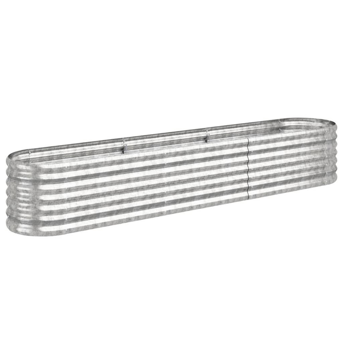 VIDAXL Lit sureleve de jardin Acier enduit de poudre Argente