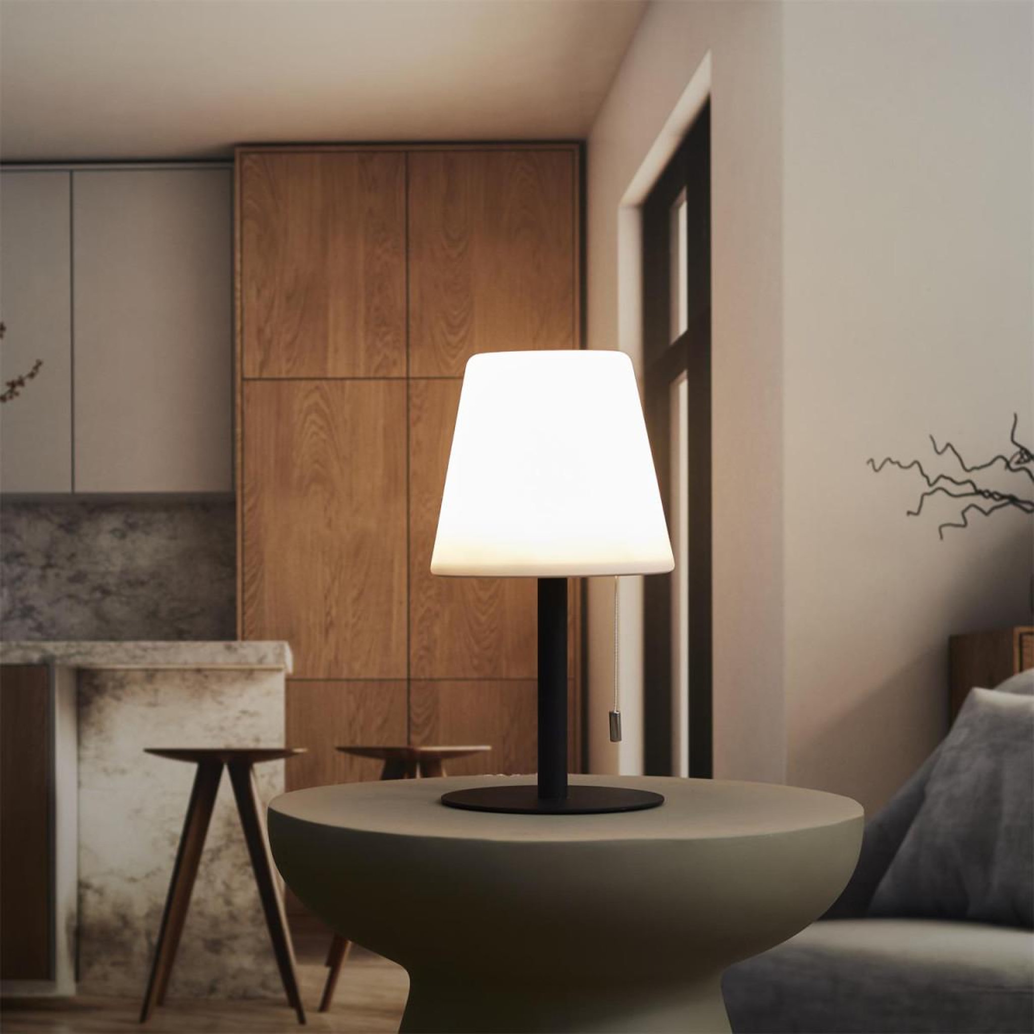 Voir la diapositive 6 : The Home Deco Factory Lampe à poser intérieur & extérieur  led  30cm gris