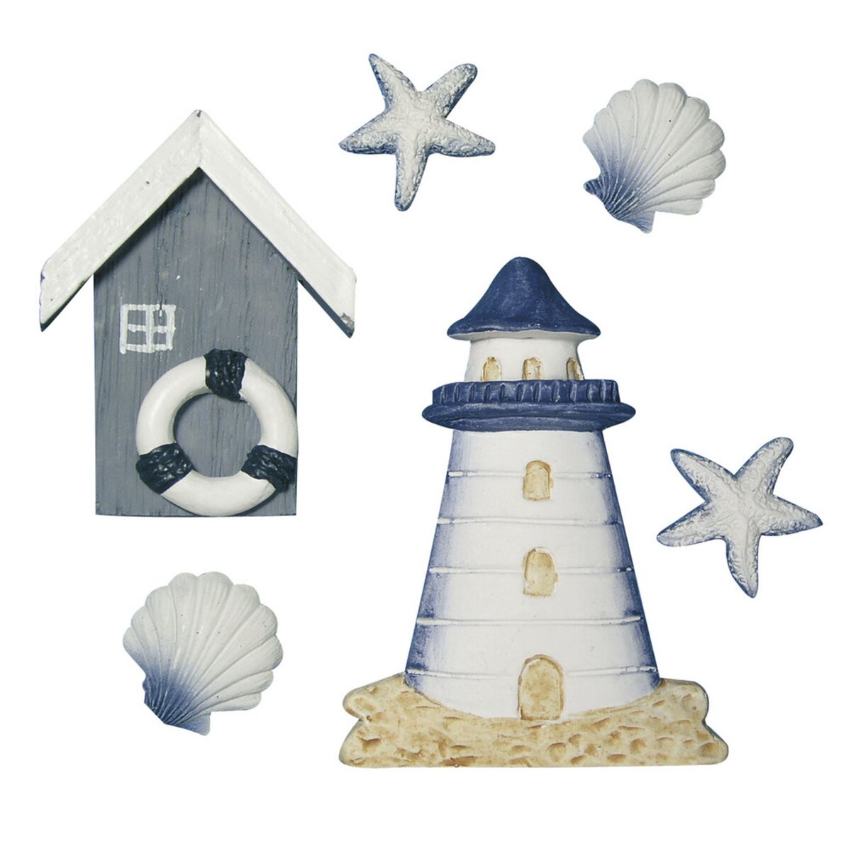Rayher Miniatures polyrésine: Maison de plage, cm, 6 pces