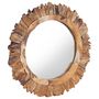 Voir la diapositive 2 : VIDAXL Miroir mural 60 cm Teck Rond
