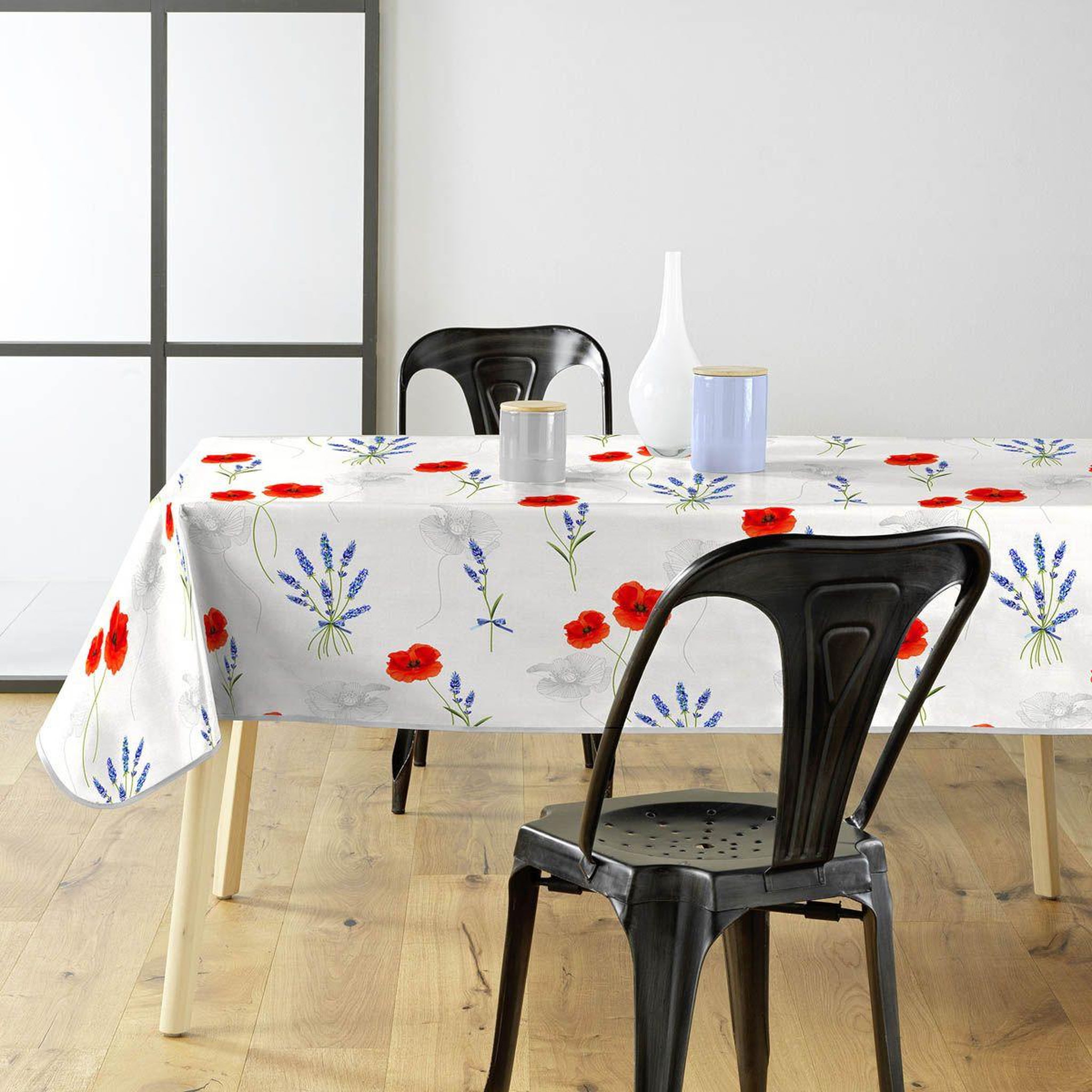 Voir la diapositive 2 : Douceur d'Intérieur Nappe imprimé  sisteron  140x240cm blanc