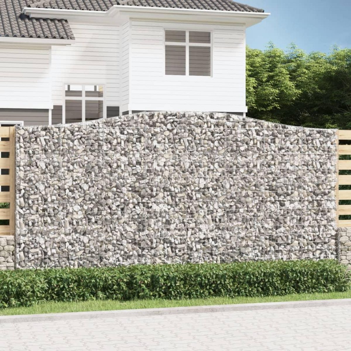 VIDAXL Panier de gabions arque 400x30x200/220 cm Fer galvanise