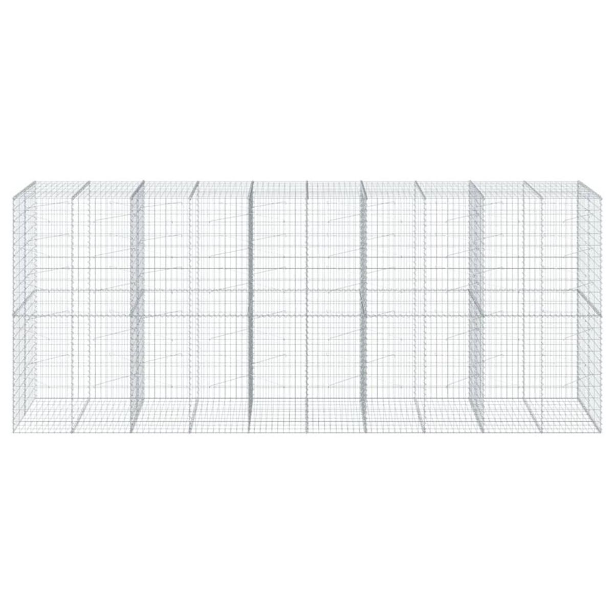 VIDAXL Panier gabion avec couvercle 500x100x200 cm fer galvanise