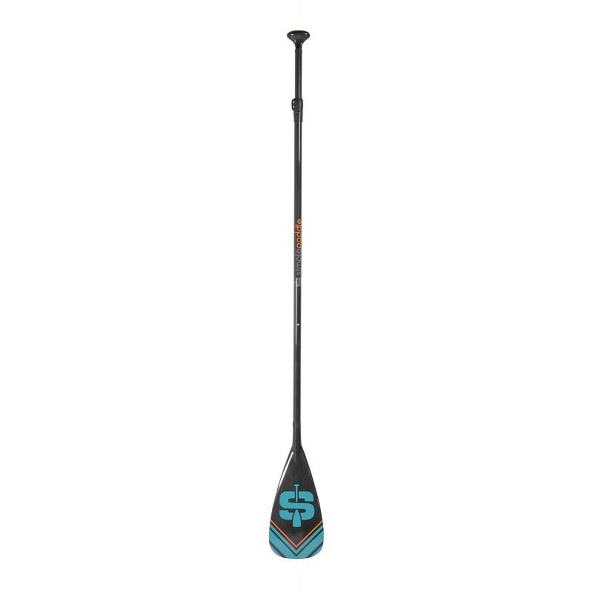 Voir la diapositive 2 : SIMPLE PADDLE Pagaie de Stand Up Paddle réglable de 175 à 215cm et démontable en 3 sections - Carbone, Fibre de Verre et Nylon - Horuz