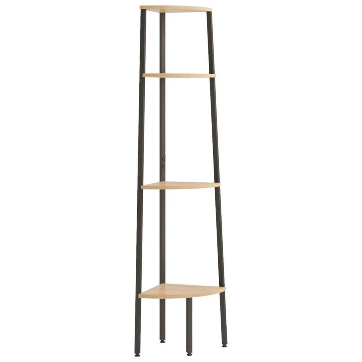 VIDAXL Etagere d'angle 4 niveaux Marron clair et noir 45,5x31,5x150 cm