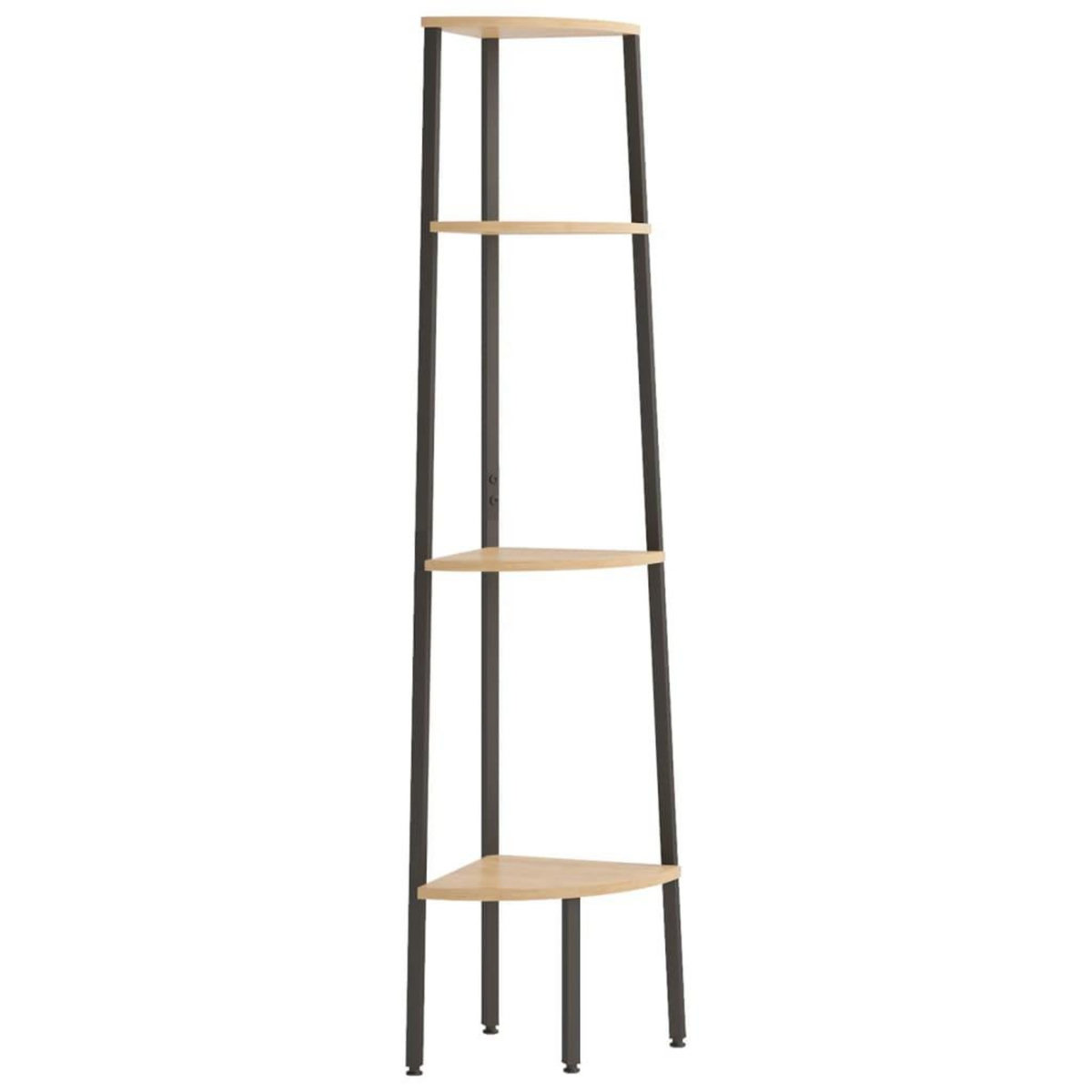VIDAXL Etagere d'angle 4 niveaux Marron clair et noir 45,5x31,5x150 cm