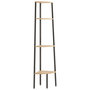 Voir la diapositive 2 : VIDAXL Etagere d'angle 4 niveaux Marron clair et noir 45,5x31,5x150 cm