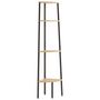 Voir la diapositive 2 : VIDAXL Etagere d'angle 4 niveaux Marron clair et noir 45,5x31,5x150 cm
