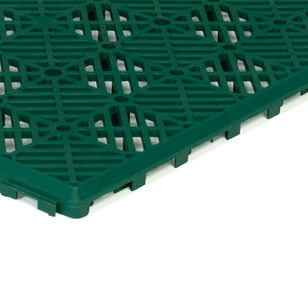 ID MARKET Lot de 10 dalles caillebotis de jardin vert 29.5x29.5 CM