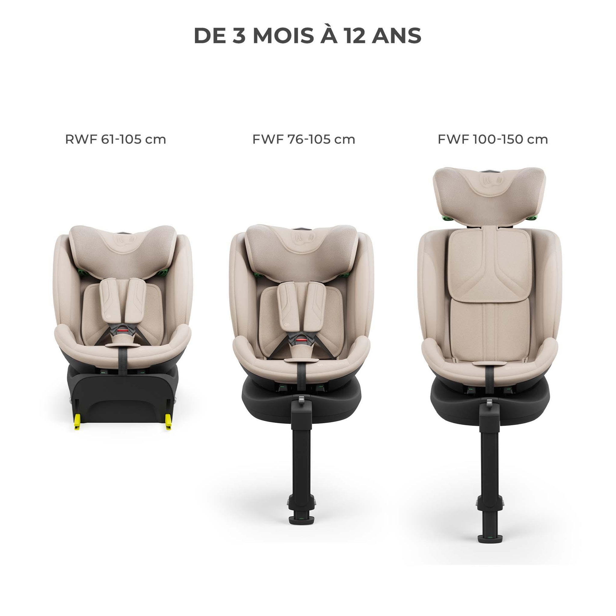 Voir la diapositive 3 : KINDERKRAFT Siège auto isofix enfant réglable