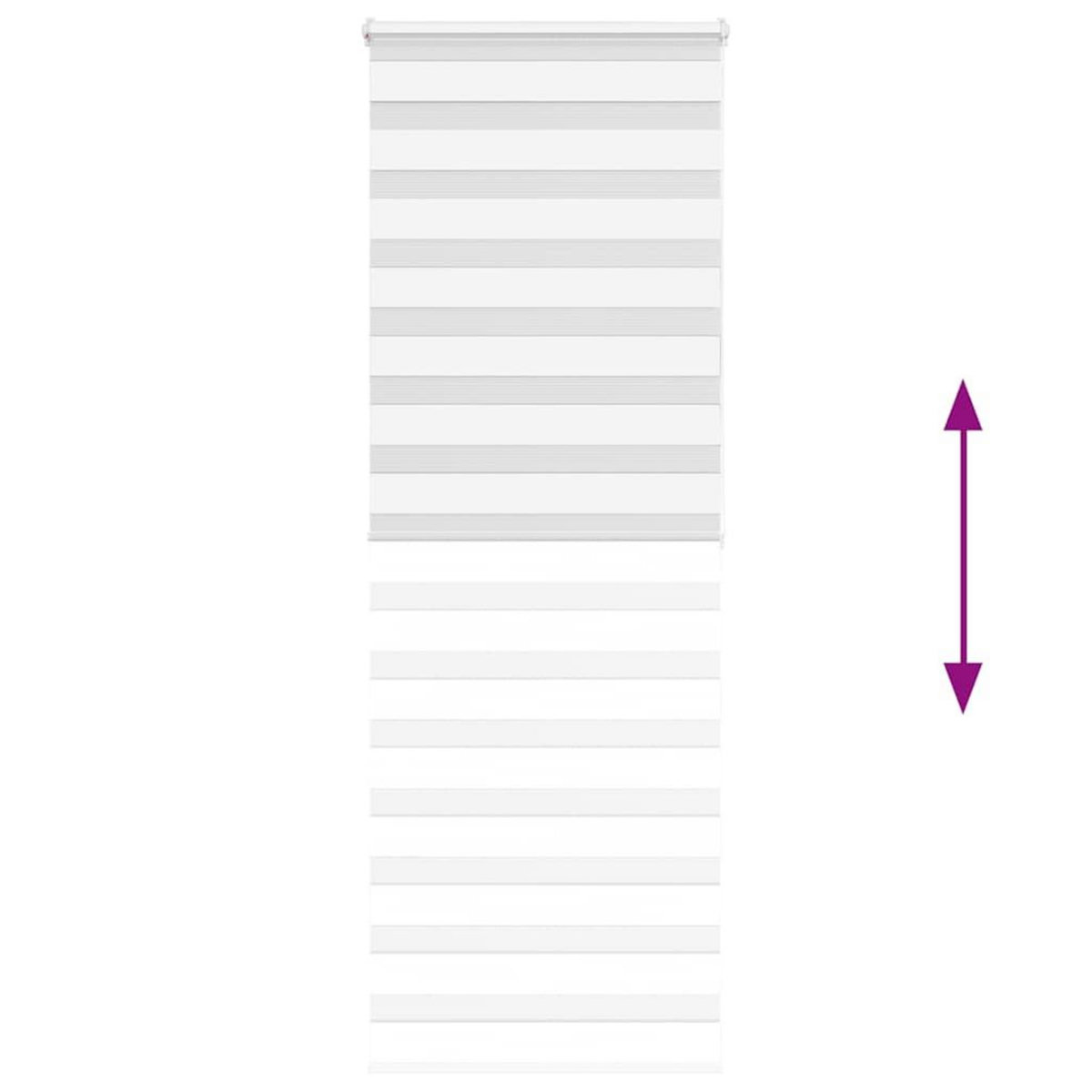 VIDAXL Store zebre blanc 80x200 cm largeur du tissu 75,9 cm polyester