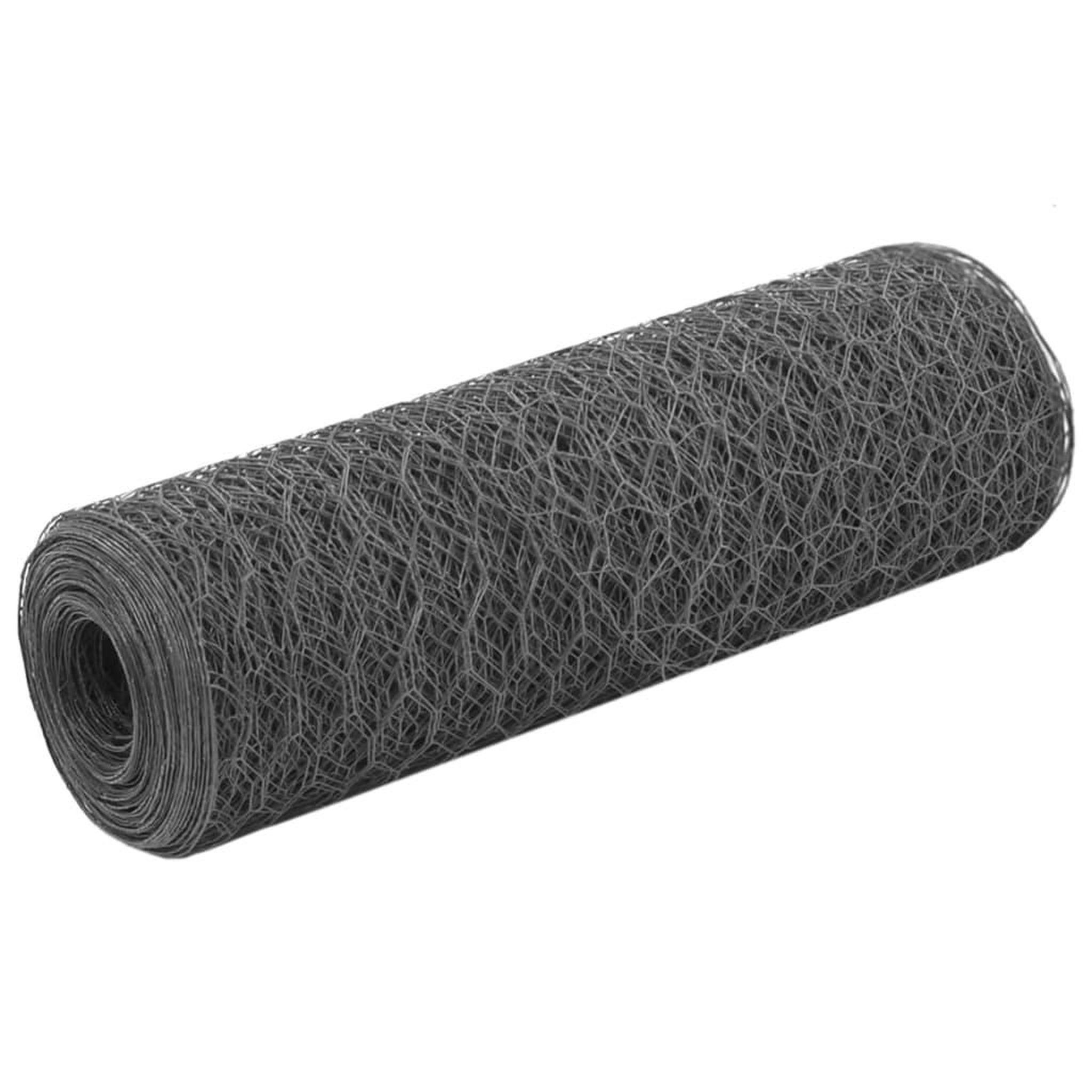 VIDAXL Grillage Acier avec revetement en PVC 25x0,5 m Gris