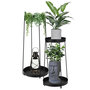 Voir la diapositive 2 : H&S Collection H&S Collection Support de pot de fleurs 2 pcs metal noir