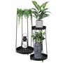 Voir la diapositive 2 : H&S Collection H&S Collection Support de pot de fleurs 2 pcs metal noir