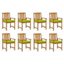 Voir la diapositive 1 : VIDAXL Chaises de jardin avec coussins lot de 8 Bois d'acacia solide