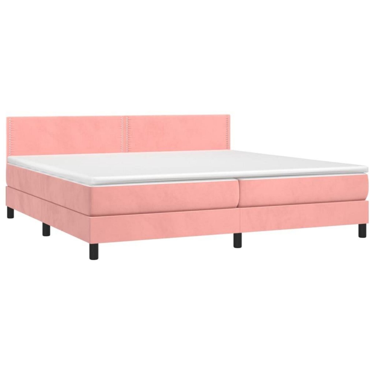 VIDAXL Sommier a lattes de lit avec matelas Rose 200x200 cm Velours