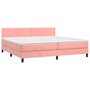 Voir la diapositive 3 : VIDAXL Sommier a lattes de lit avec matelas Rose 200x200 cm Velours