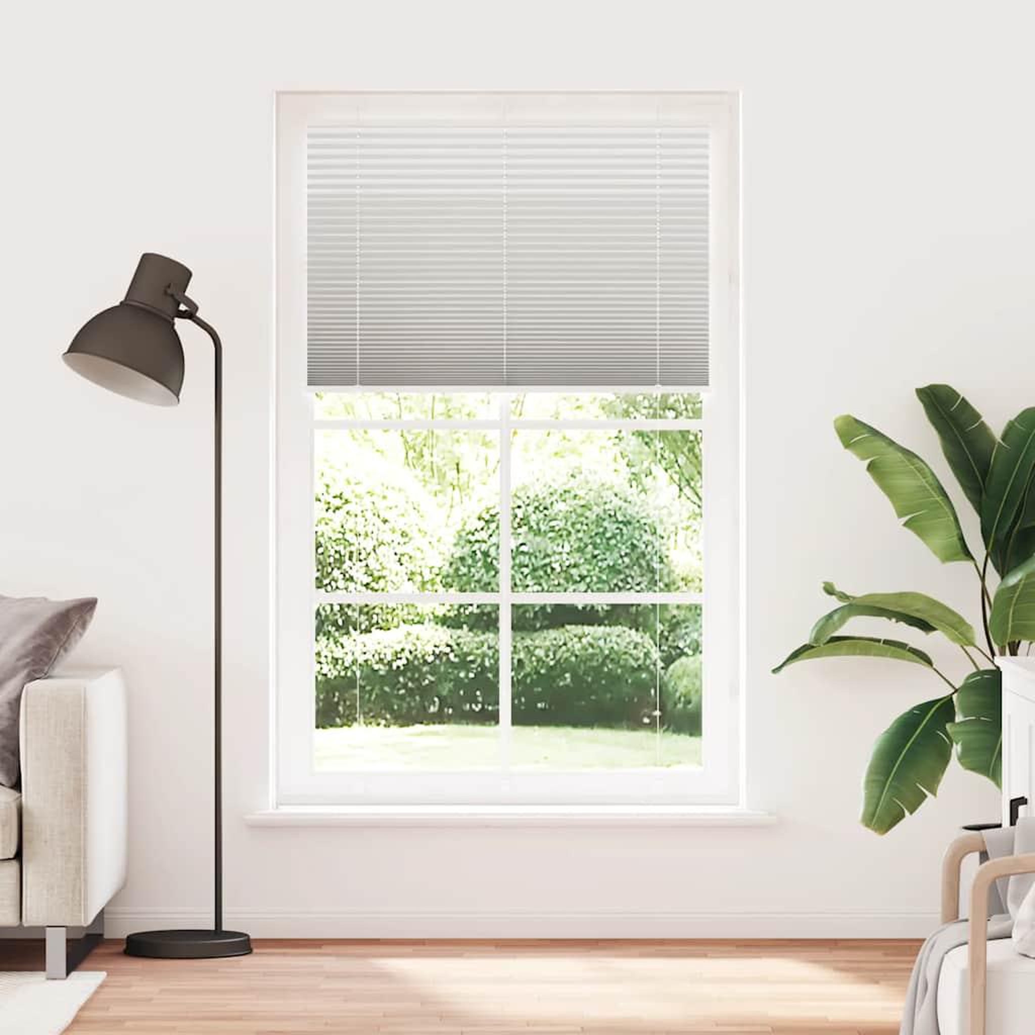 Voir la diapositive 2 : VIDAXL Store plisse gris clair 115x200cm largeur du tissu 114,4cm