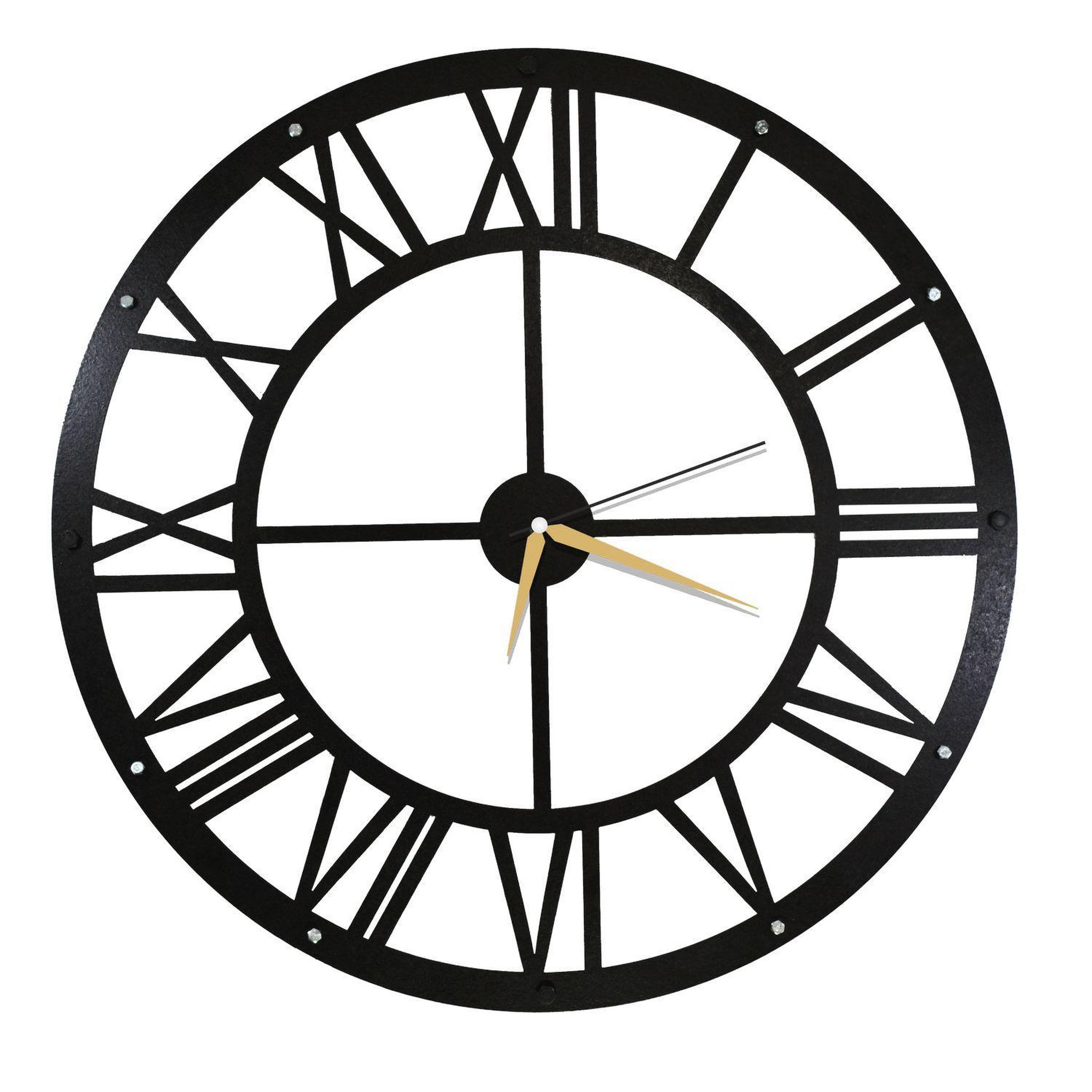 HOME MANIA Horloge murale en métal wall. Coloris disponibles : Bicolore, Blanc