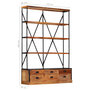 Voir la diapositive 6 : VIDAXL Bibliotheque a 4 etageres avec 6 tiroirs 122x36x181 cm Manguier