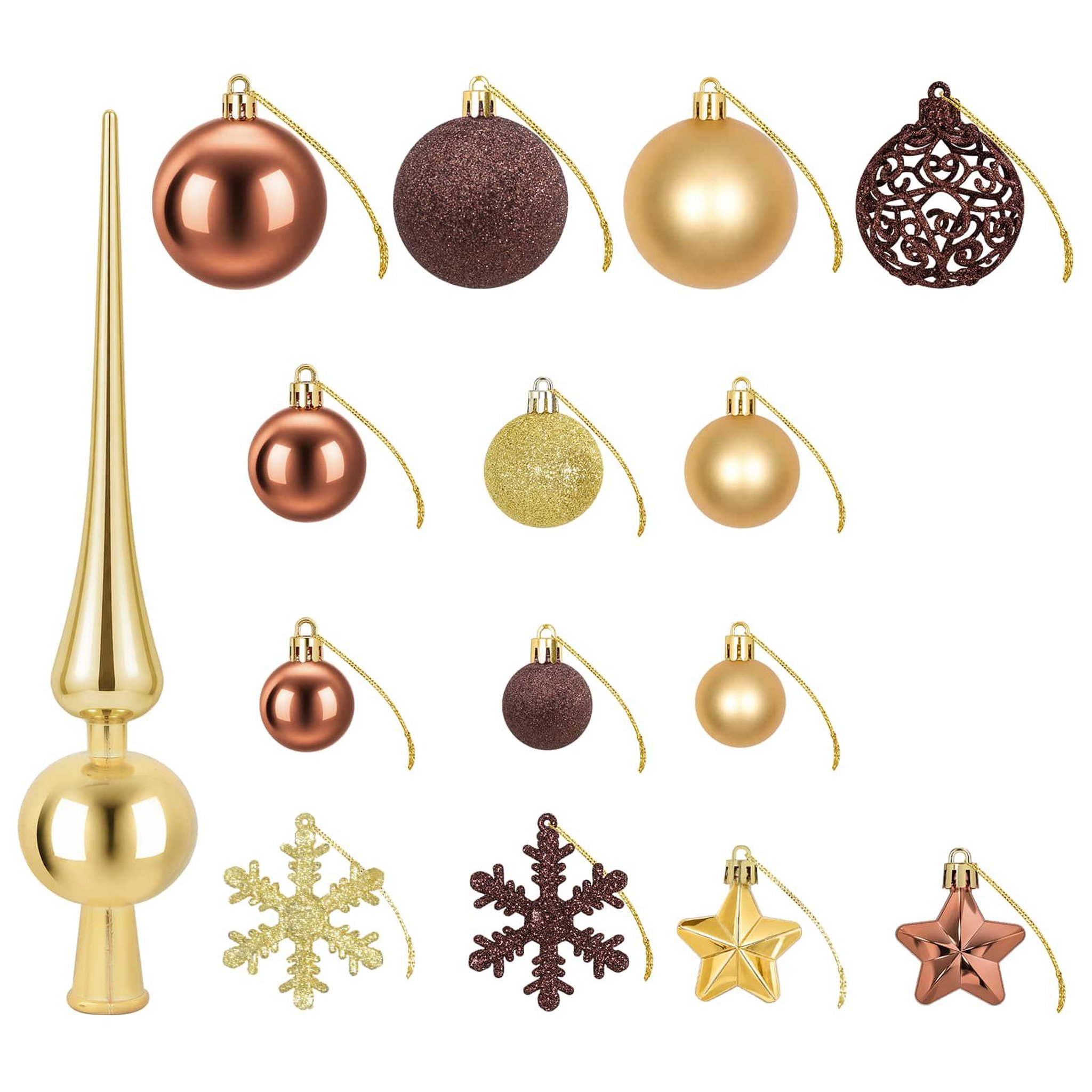 Voir la diapositive 5 : VIDAXL Ensemble de boules de Noël 111 pc Marron et or Diam. 6 cm