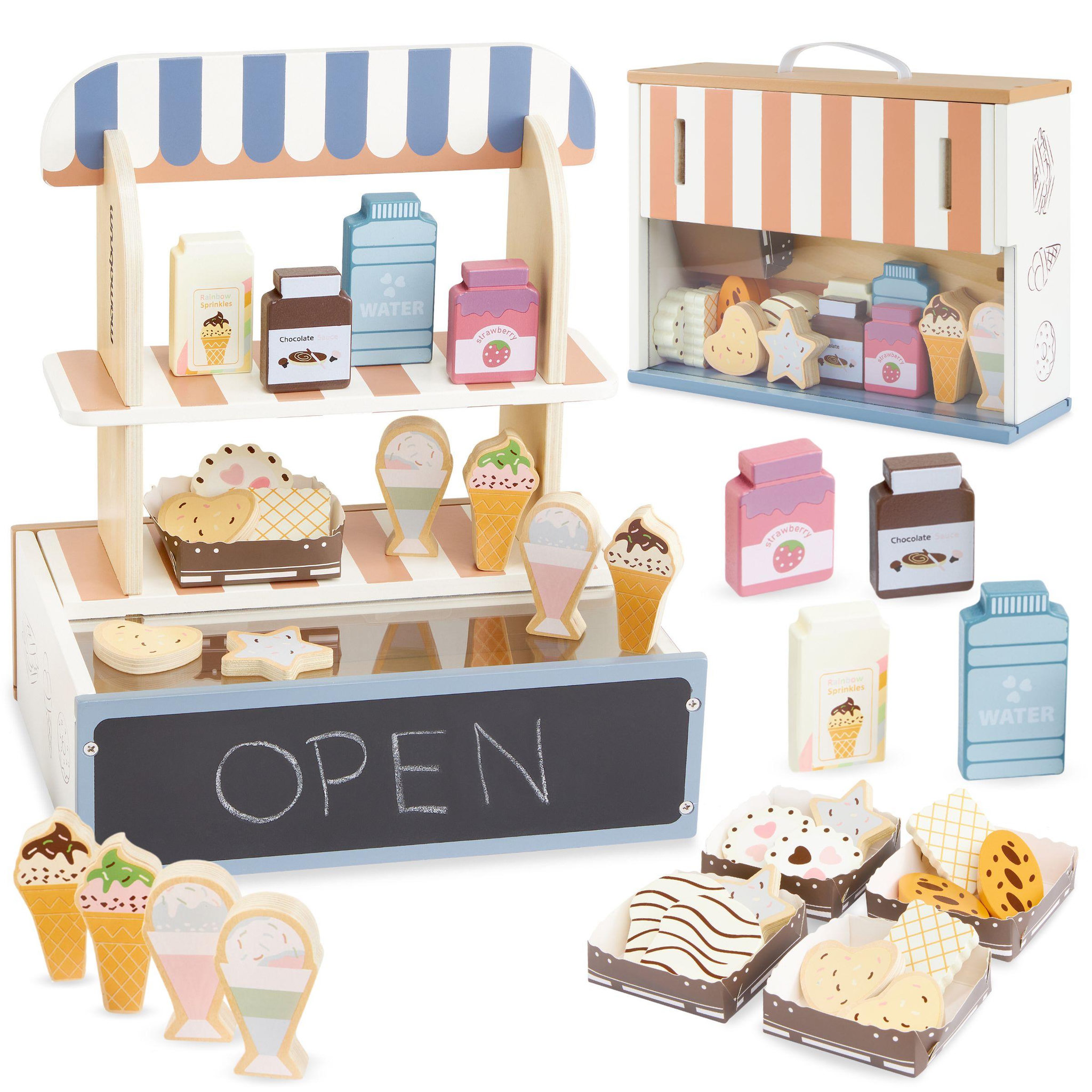 MAMABRUM Marchande Enfant Patisserie Bois Mamabrum Mallette 24 Pcs 30x22x35 cm 3 Ans