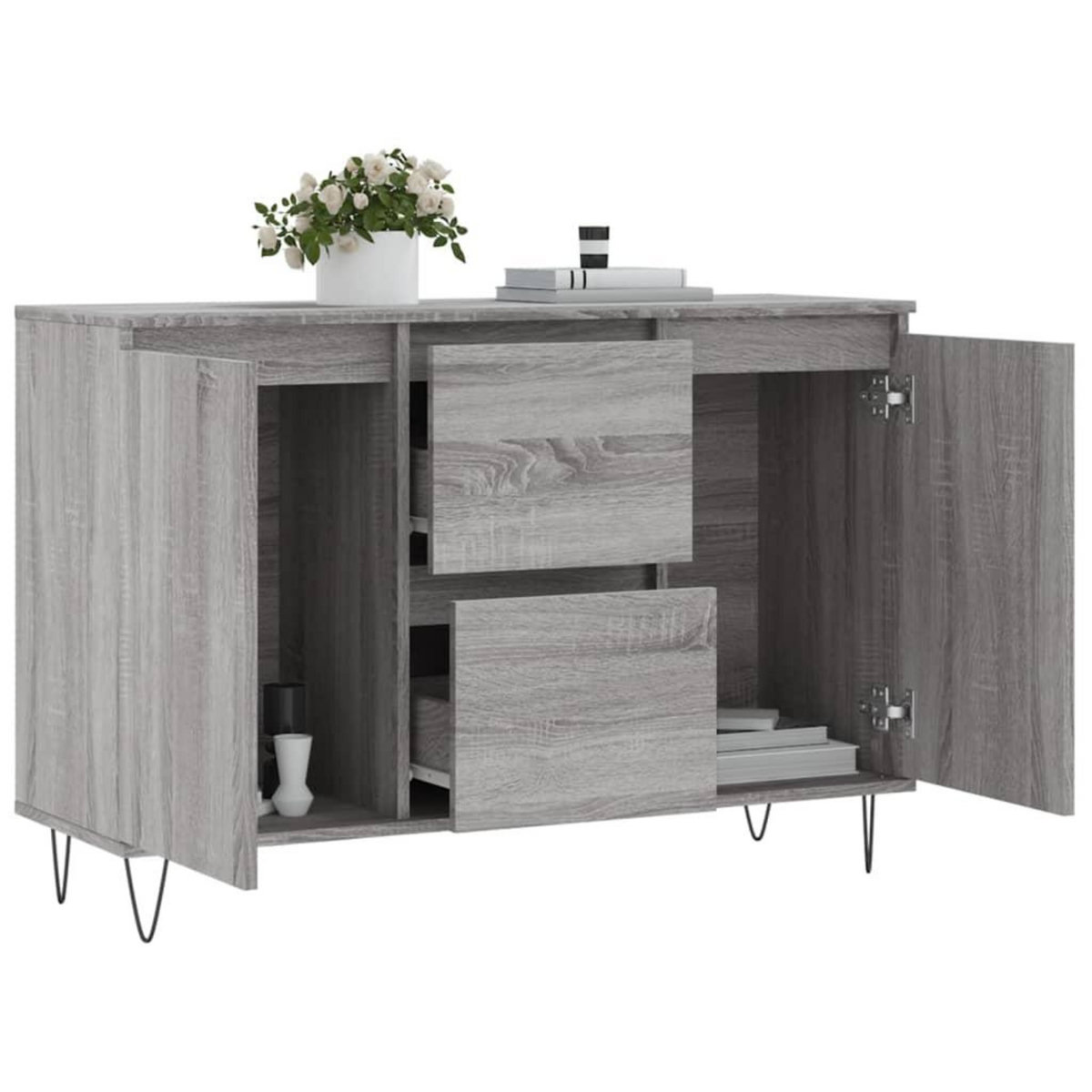 VIDAXL Buffet sonoma gris 104x35x70 cm bois d'ingenierie