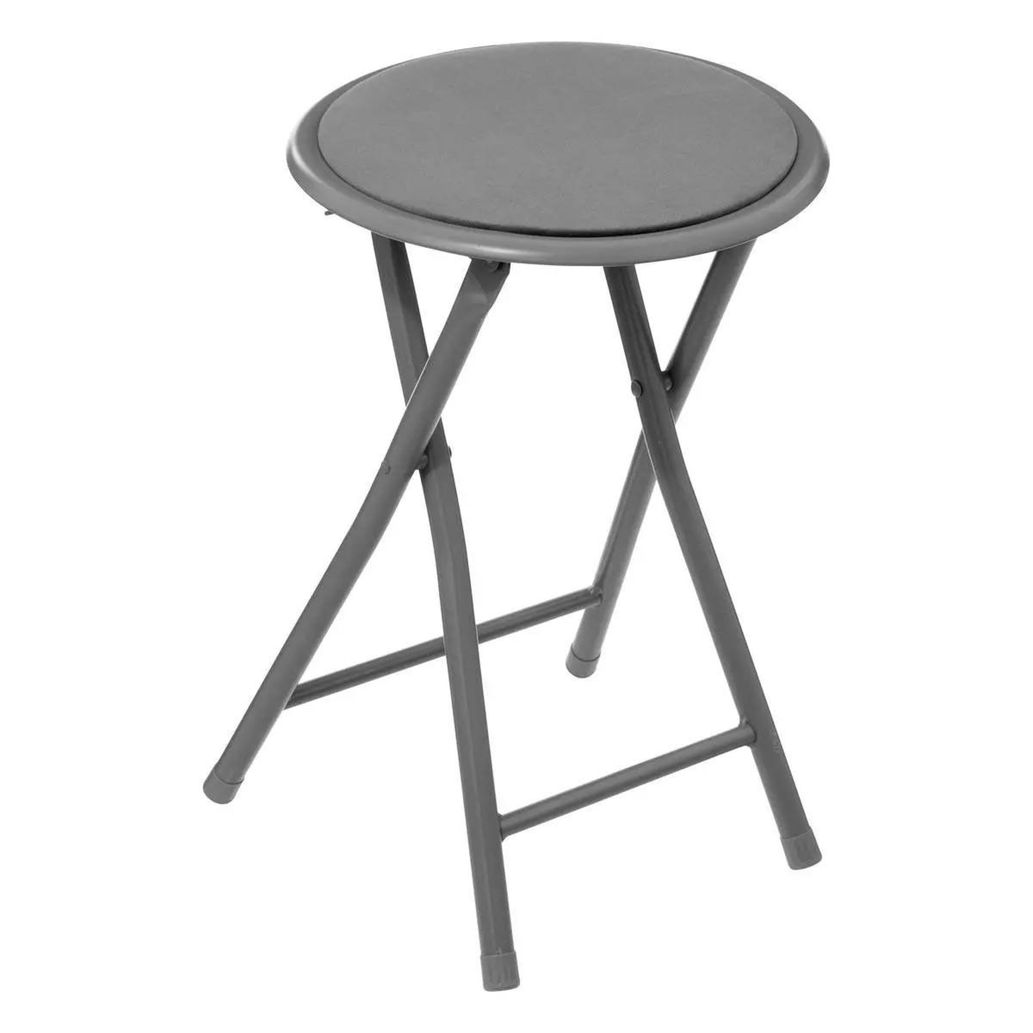 Voir la diapositive 1 : FIVE Tabouret pliant en velours  cyda  45cm gris