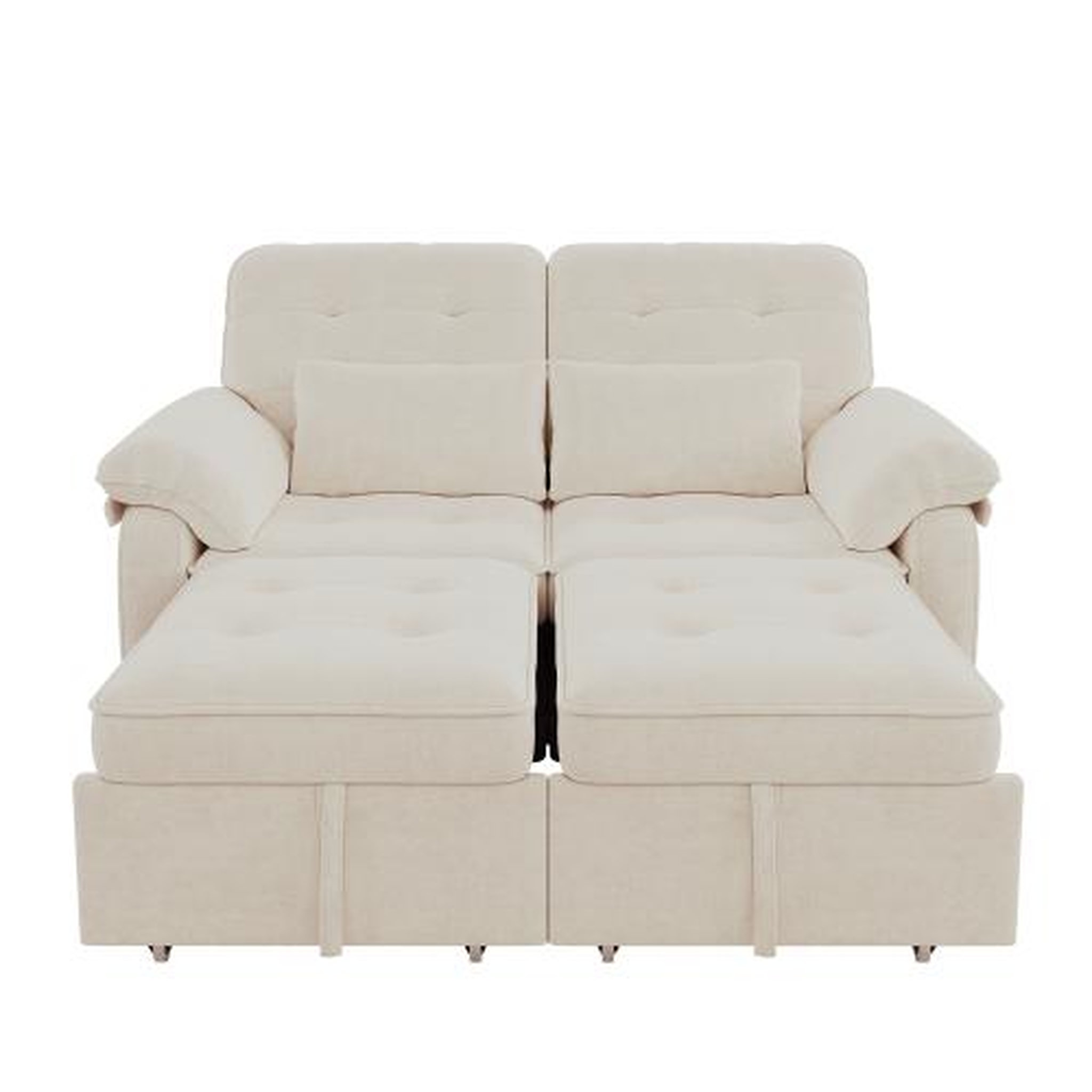 Voir la diapositive 1 : MERAX Canapé droit convertible 2 places tissu