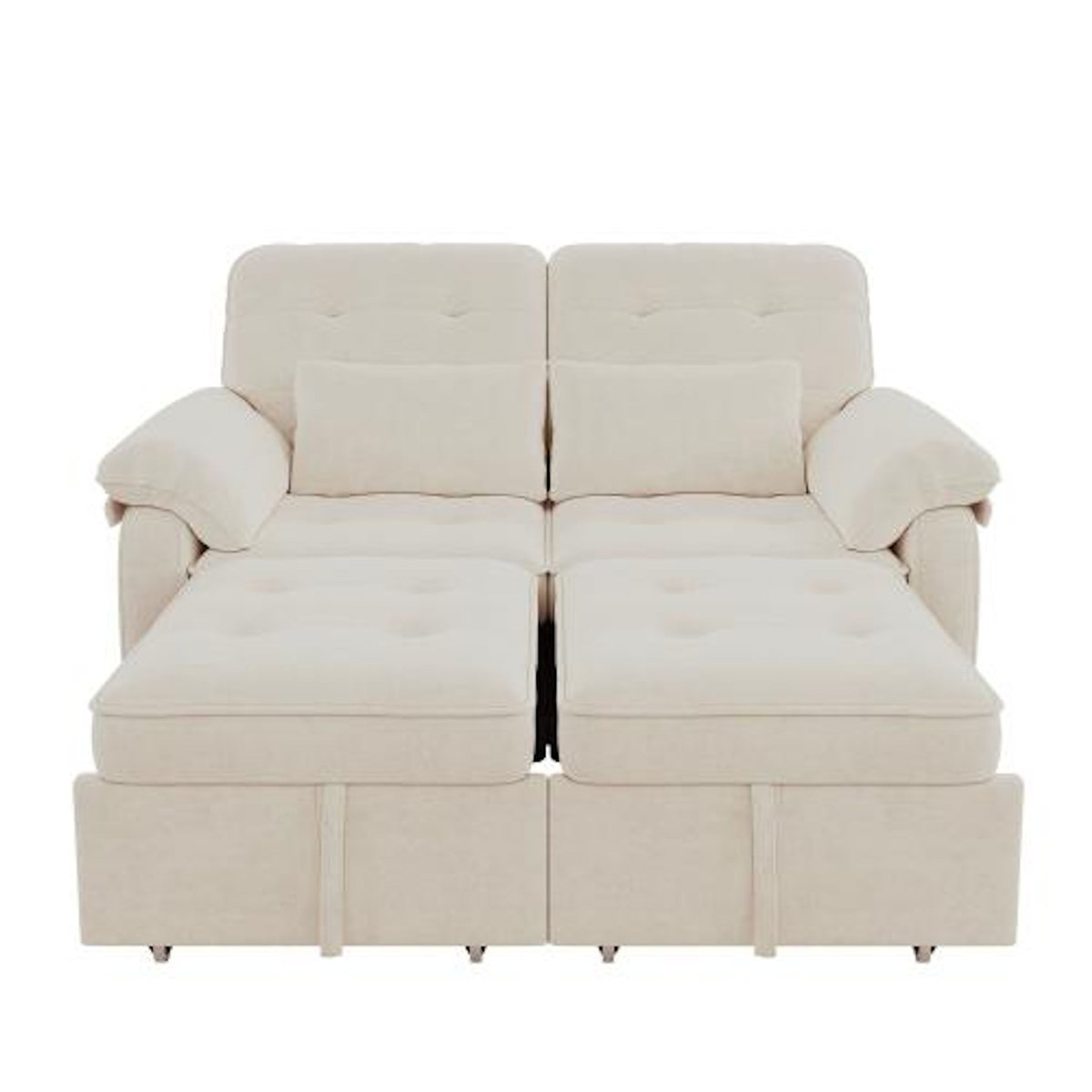 MERAX Canapé droit convertible 2 places tissu