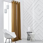 TODAY Rideau à &oelig;illets en polycoton PANAMA. Coloris disponibles : Vert, Jaune, Bleu, Gris, Marron, Beige, Rouge, Blanc, Rose
