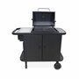 SWEEEK Barbecue charbon de bois - SNGONE 2.0 noir -barbecue connecté bluetooth à allumage automatique avec housse. plancha. lampe LED USB. porte-ustensiles. grille maintien au chaud & récupérateur de cendres