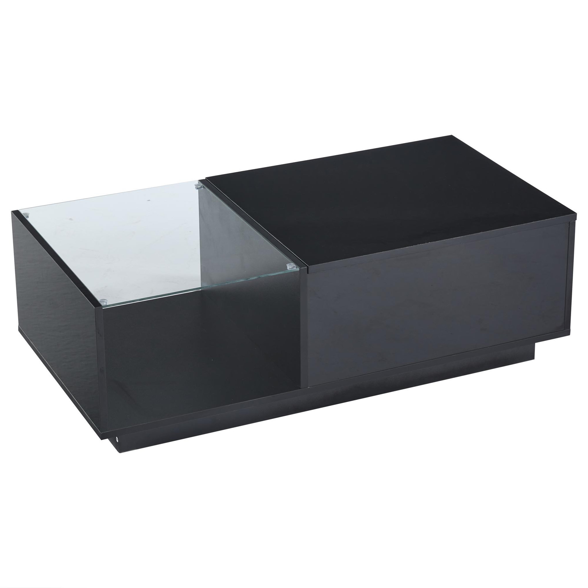 Voir la diapositive 5 : MERAX Table Basse Avec 1 Plateau Réglable Et LED 100 X 50 X 46.5cm