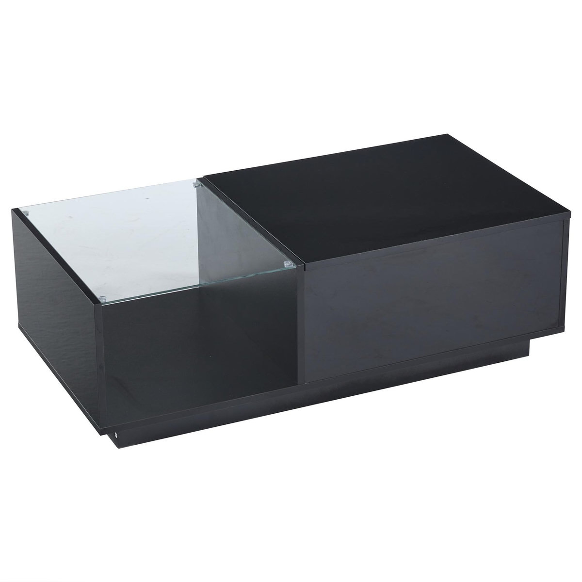 MERAX Table Basse Avec 1 Plateau Réglable Et LED 100 X 50 X 46.5cm