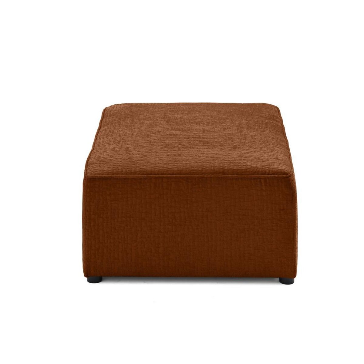 BEST MOBILIER Topaze - pouf - en tissu velours relief