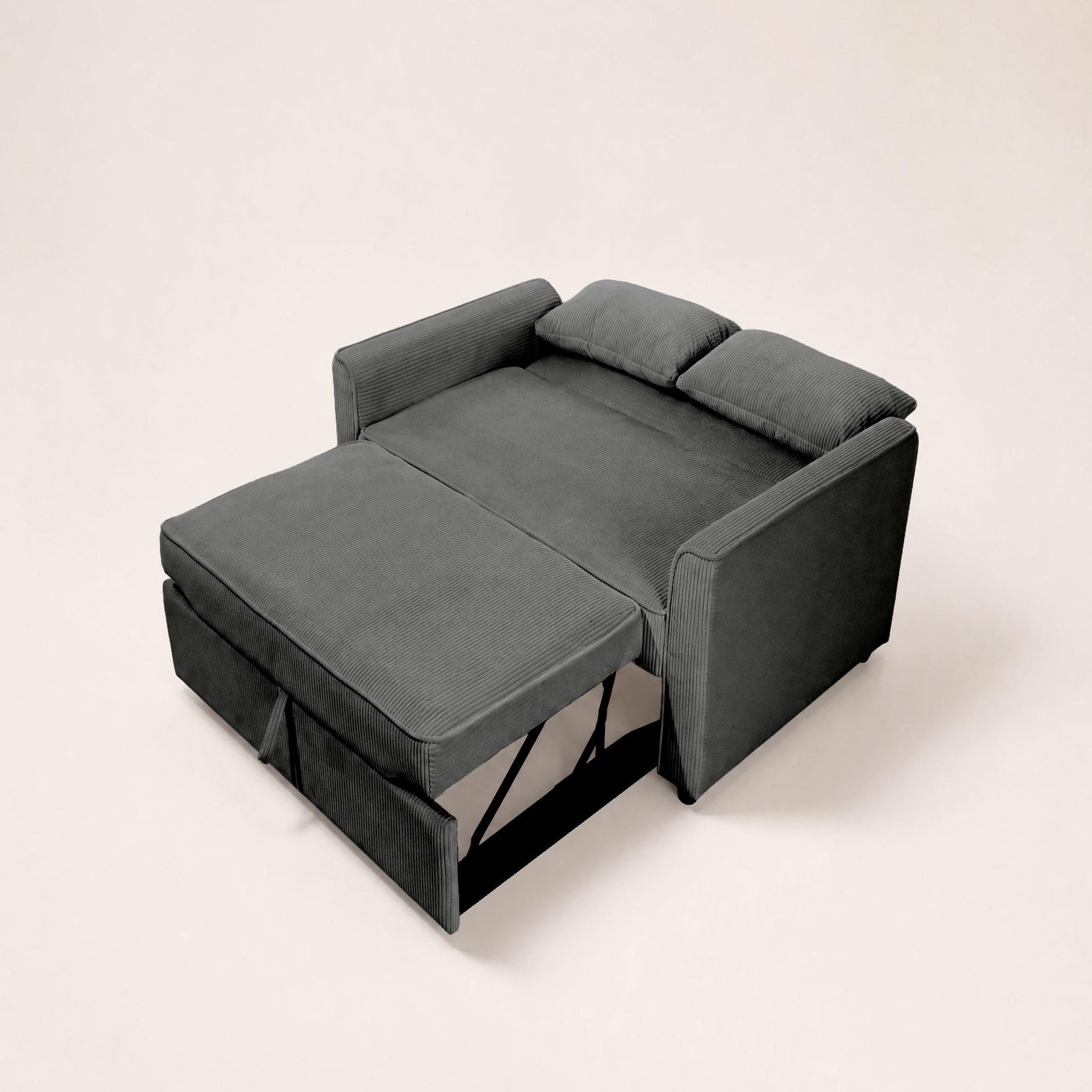 Voir la diapositive 5 : BEST MOBILIER Ernest - canapé droit 2 places convertible en velours côtelé