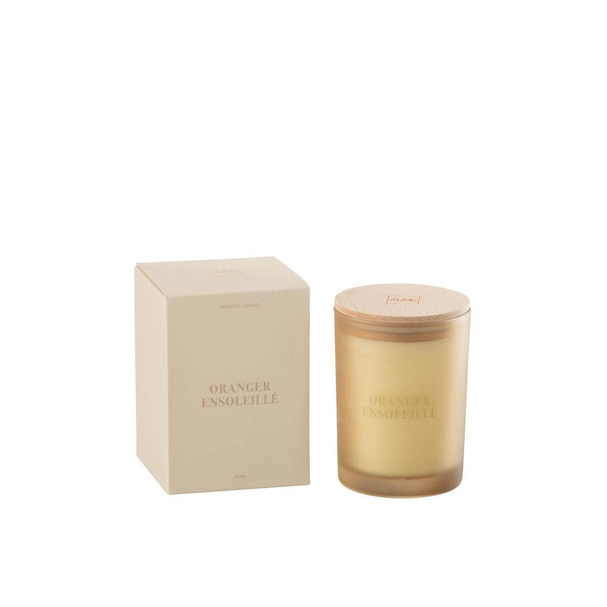 Voir la diapositive 2 : J-LINE Bougie parfumée  accords essentiels  12cm oranger ensoleillé