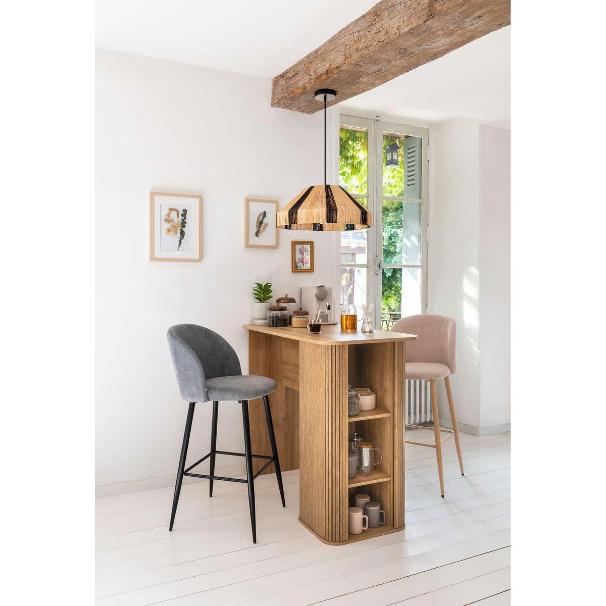 ATMOSPHERA Table à manger bar en bois COLVA - Marron