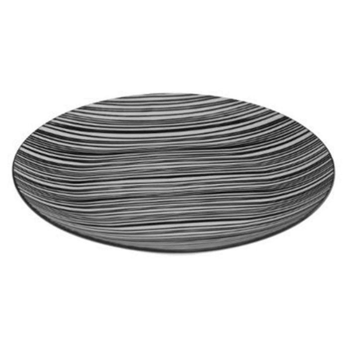 SECRET DE GOURMET Lot de 6 Assiettes Plates  Bohemia Zèbre  26cm Noir