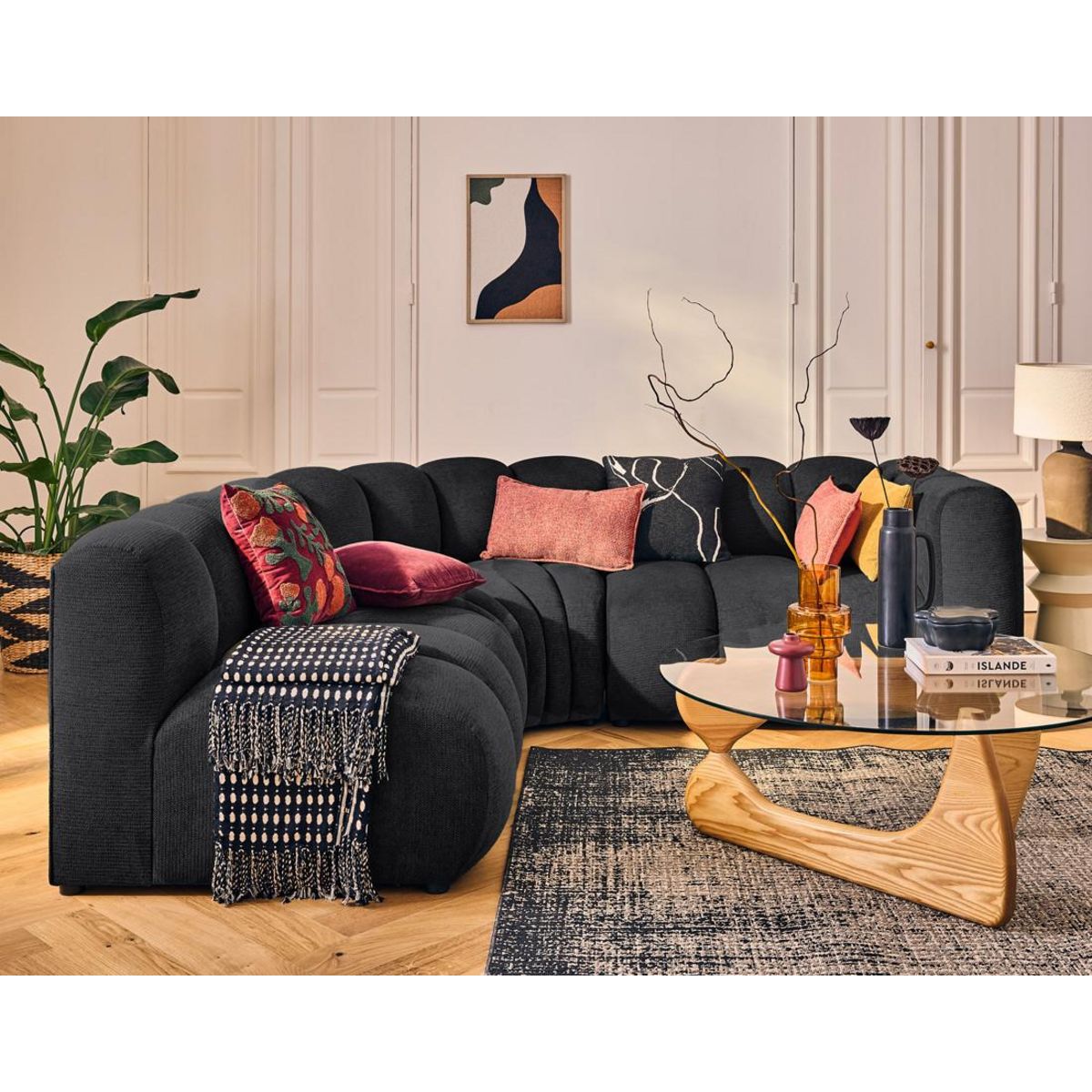 LISA DESIGN Debbie - module d'assise droit en tissu texturé